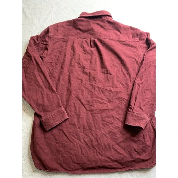 L.L. Bean Traditional Fit Chamois Cloth Shirt Men's XL REG Burgundy Flannel vTG - Picture 16 of 16
